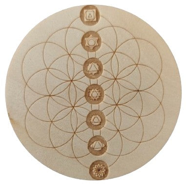 Fleur de vie en bois 7 Chakra