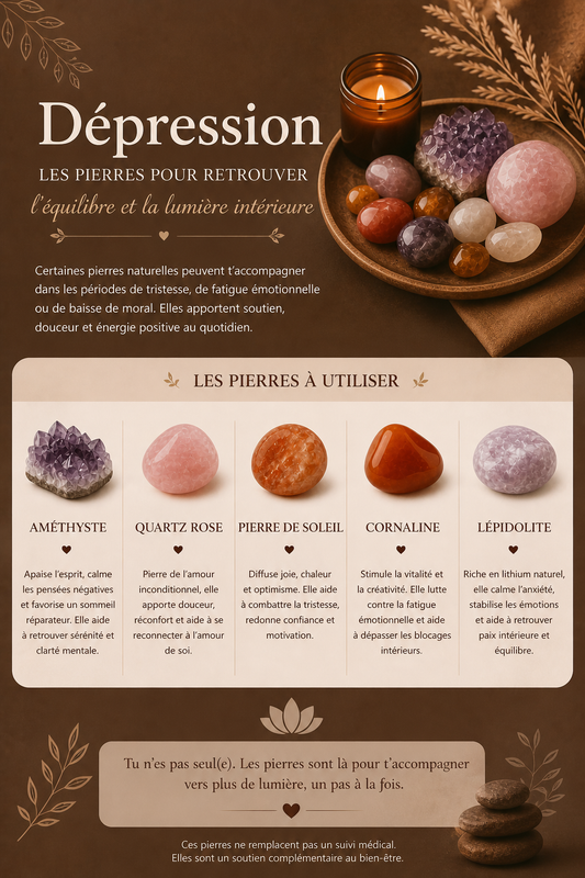 Pierres pour la dépression et mieux-être émotionnel
