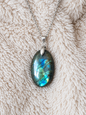 Pendentif en labradorite bleu/vert