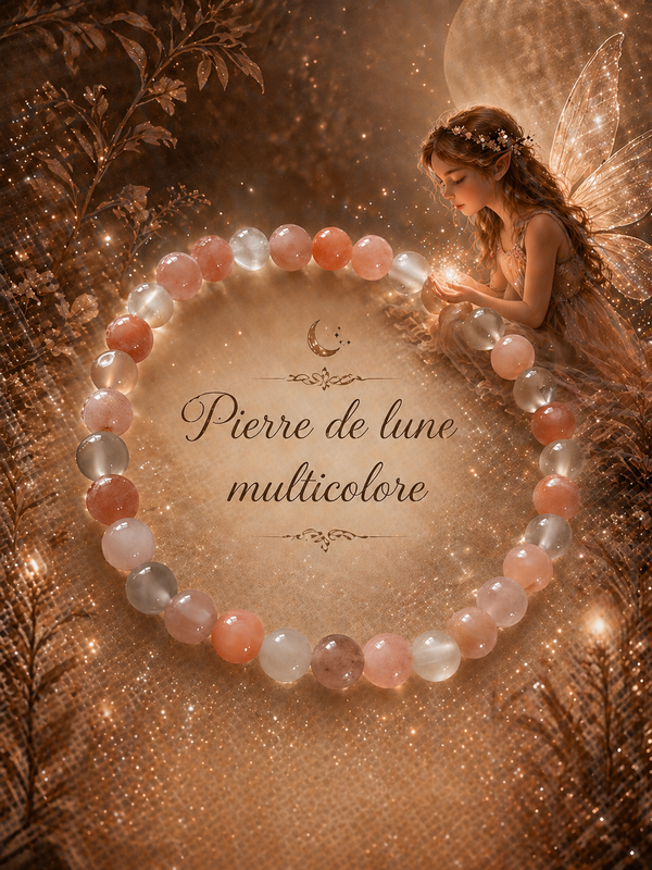 Bracelet Pierre de lune multicolore