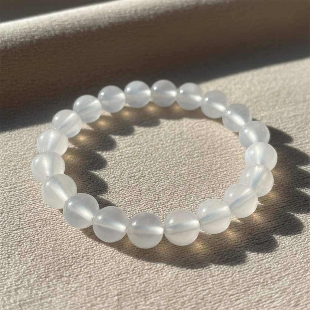 bracelet enfant sélénite en 6 mm sans breloque
