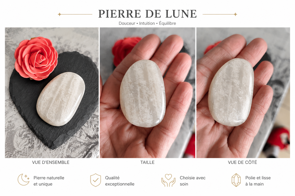 Pierre plate Pierre de Lune beige